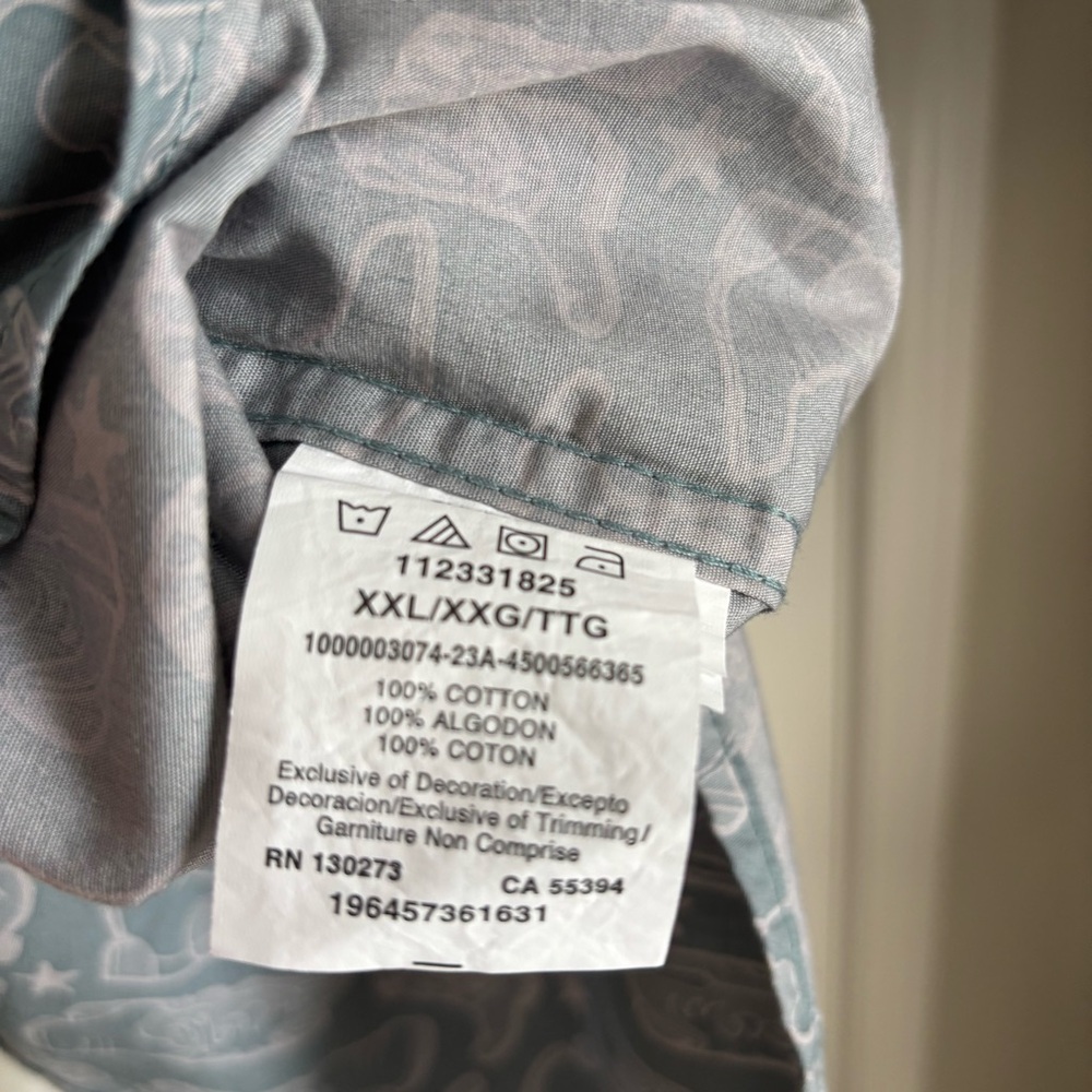 Wrangler Short Sleeve Shirt Men’s Size XXL Gray White Pearl Snap Button Boots - Picture 3 of 8